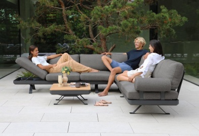 Lund A, комплект мебели антрацит/антрацит, алюминий