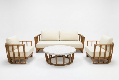 Эллиот, комплект мебели для отдыха, коричневый, массив акации