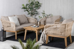 Комплект мебели из роупа с диваном Paris Latte
