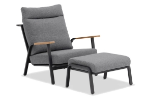 Кресло Malmo с пуфом (антрацит/серый)