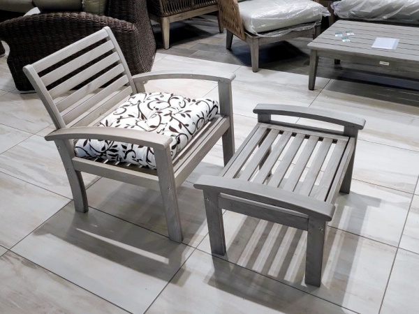 Visby, кресло c банкеткой, серый