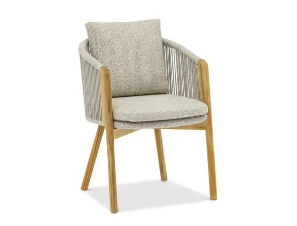 Авеста, кресло обеденное, серый, тик/алюминий/роуп