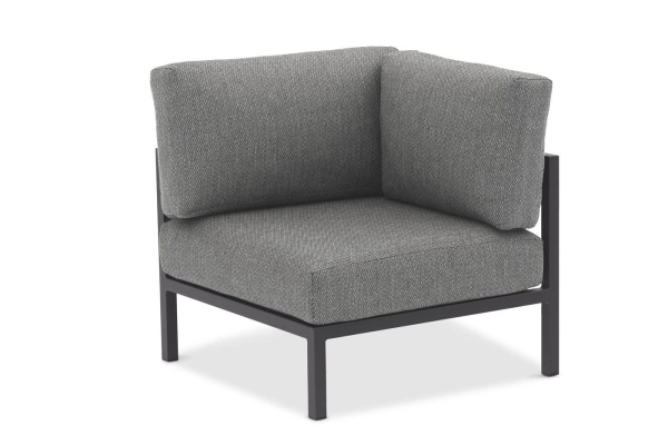 Stockholm L, угловой комплект c круглыми столиками, антрацит/серый