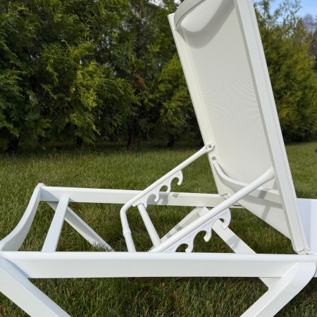 Энцо, шезлонг, белый, алюминий