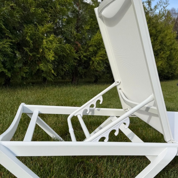 Энцо, шезлонг, белый, алюминий