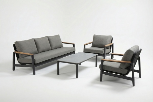 Рейн, комплект мебели с 3-х местным диваном, алюминий