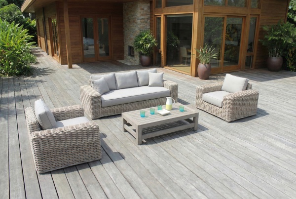 Цюрих, комплект мебели для отдыха, серо-коричневый, искусственный ротанг