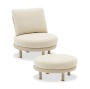 Gotland, кресло с пуфом, бежевый