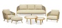 Авеста, комплект лаунж мебели, бежевый/светло-коричневый, тик/алюминий/роуп