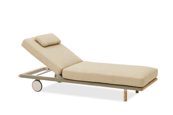 Авеста, комплект лежаков со столом, бежевый/светло-коричневый, тик/роуп