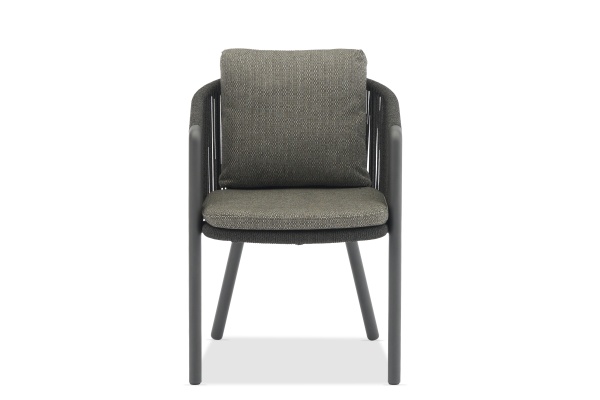 Авеста, кресло обеденное, черный/серый, алюминий/роуп