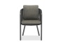 Авеста, кресло обеденное, черный/серый, алюминий/роуп