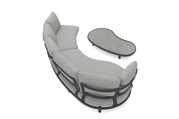 Gotland Lounge, комплект мебели c кофейным столом антрацит/серый 0302-0306-72-160 Тик Алюминий BRAFRITID (Brafab) Gotland Lounge, комплект мебели c кофейным столом антрацит/серый