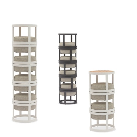 Tumba, комплект из 2х табуретов со столиком бежевый/коричневый