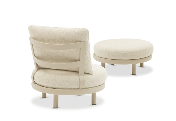 Gotland, кресло с пуфом, бежевый