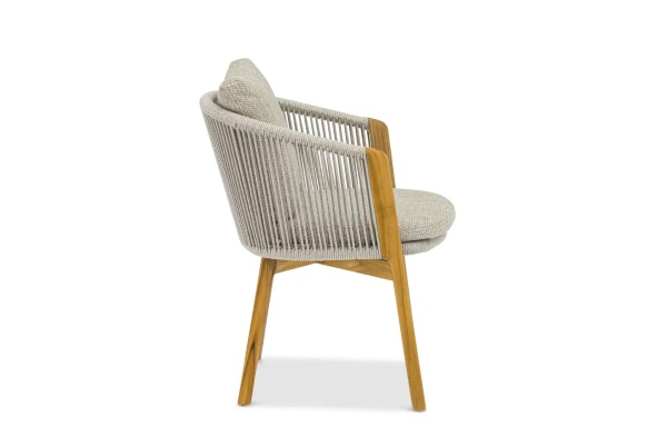 Авеста, кресло обеденное, серый, тик/алюминий/роуп