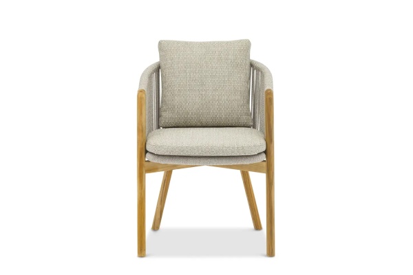 Авеста, кресло обеденное, серый, тик/алюминий/роуп