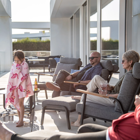 Malmo, кресло с пуфом (антрацит/серый)