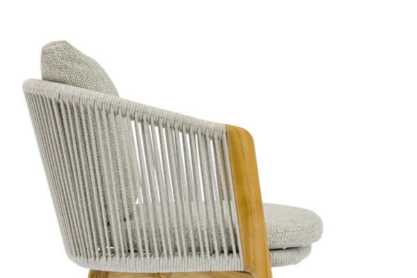 Авеста, кресло обеденное, серый, тик/алюминий/роуп