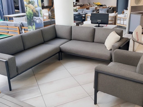 Stockholm, угловой диван с креслом, антрацит/серый