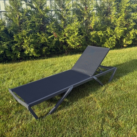 Энцо, шезлонг, черный, алюминий
