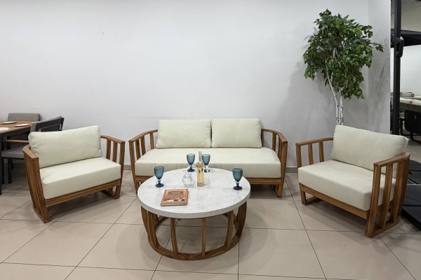 Эллиот, комплект мебели для отдыха, коричневый, массив акации