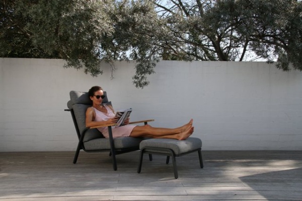 Malmo, кресло с пуфом (антрацит/серый)