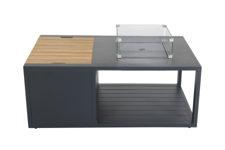 Orebro, гриль-стол прямоугольный, антрацит, тик/алюминий