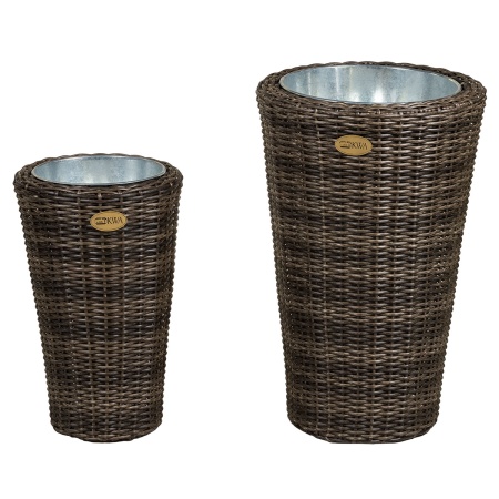 Кашпо напольное из ротанга Krets brun, комплект