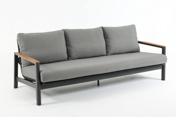 Rhine, трехместный диван, алюминий/иск.ротанг