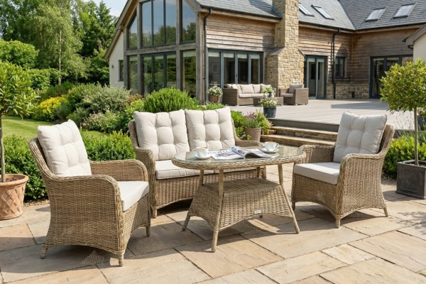 Реал, комплект мебели, коричневый, искусственный ротанг