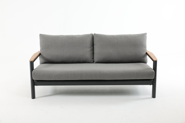 Rhine, двухместный диван, алюминий/иск.ротанг