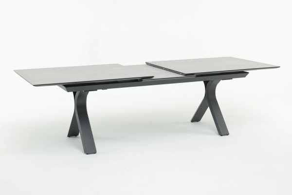 Carson, стол обеденный 240/300*100 см, антрацит/серый