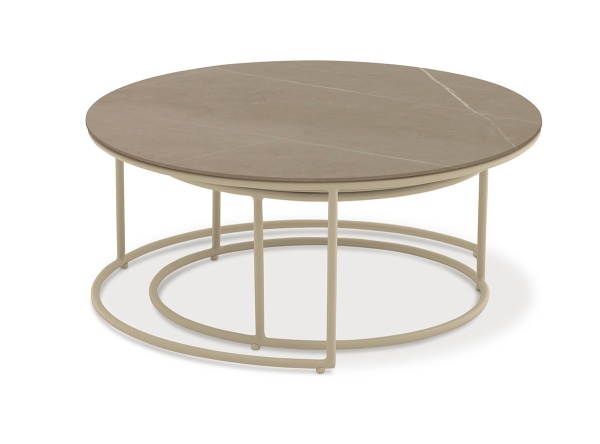 Flen, комплект кофейных столов d65-85 см бежевый