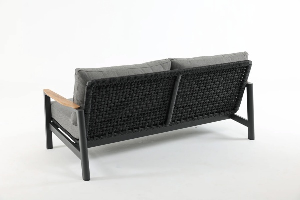 Rhine, двухместный диван, алюминий/иск.ротанг