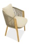 Авеста, кресло обеденное, бежевый/светло-коричневый, тик/алюминий/роуп