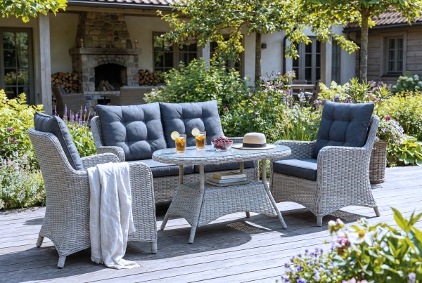 Комплект мебели из искусственного ротанга Real Gray