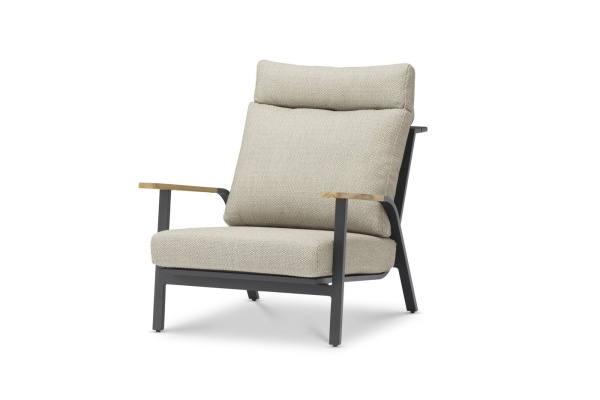 Malmo, кресло с пуфом (антрацит/светло-серый)