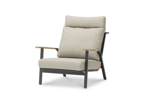 Кресло Malmo с пуфом (антрацит/светло-серый)