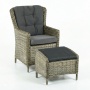 Марина, Кресло с пуфом, серо-коричневый, искусственный ротанг