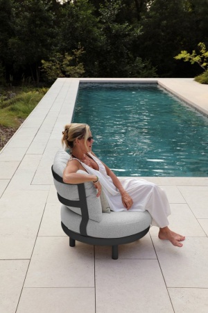 Gotland, кресло с пуфом, антрацит/серый