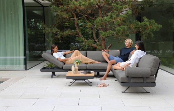 Lund A, комплект мебели антрацит/антрацит, алюминий