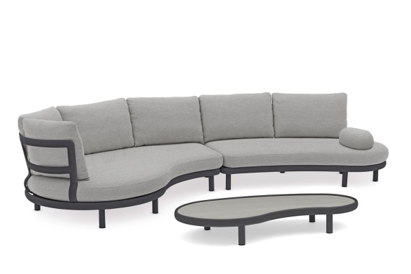 Gotland Lounge, комплект мебели c кофейным столом антрацит/серый 0302-0306-72-160 Тик Алюминий BRAFRITID (Brafab) Gotland Lounge, комплект мебели c кофейным столом антрацит/серый