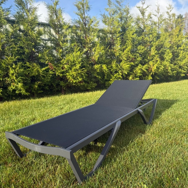 Энцо, шезлонг, черный, алюминий