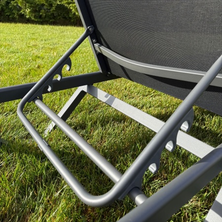 Энцо, шезлонг, черный, алюминий