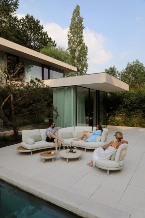 Gotland, кресло с пуфом, бежевый