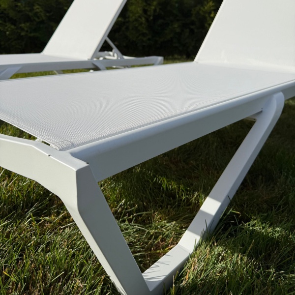 Энцо, шезлонг, белый, алюминий