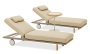 Авеста, комплект лежаков со столом, бежевый/светло-коричневый, тик/роуп