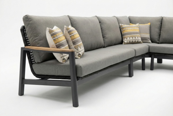 Rhine, угловой комплект мебели, алюминий/тик