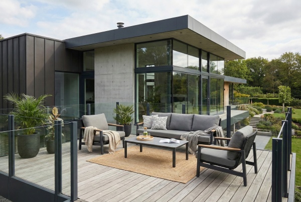 Rhine, комплект мебели с 3-х местным диваном, алюминий